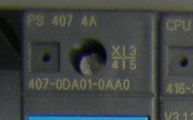 Front panel of a Siemens SIMATIC S7-400 PS 407 4A power supply
